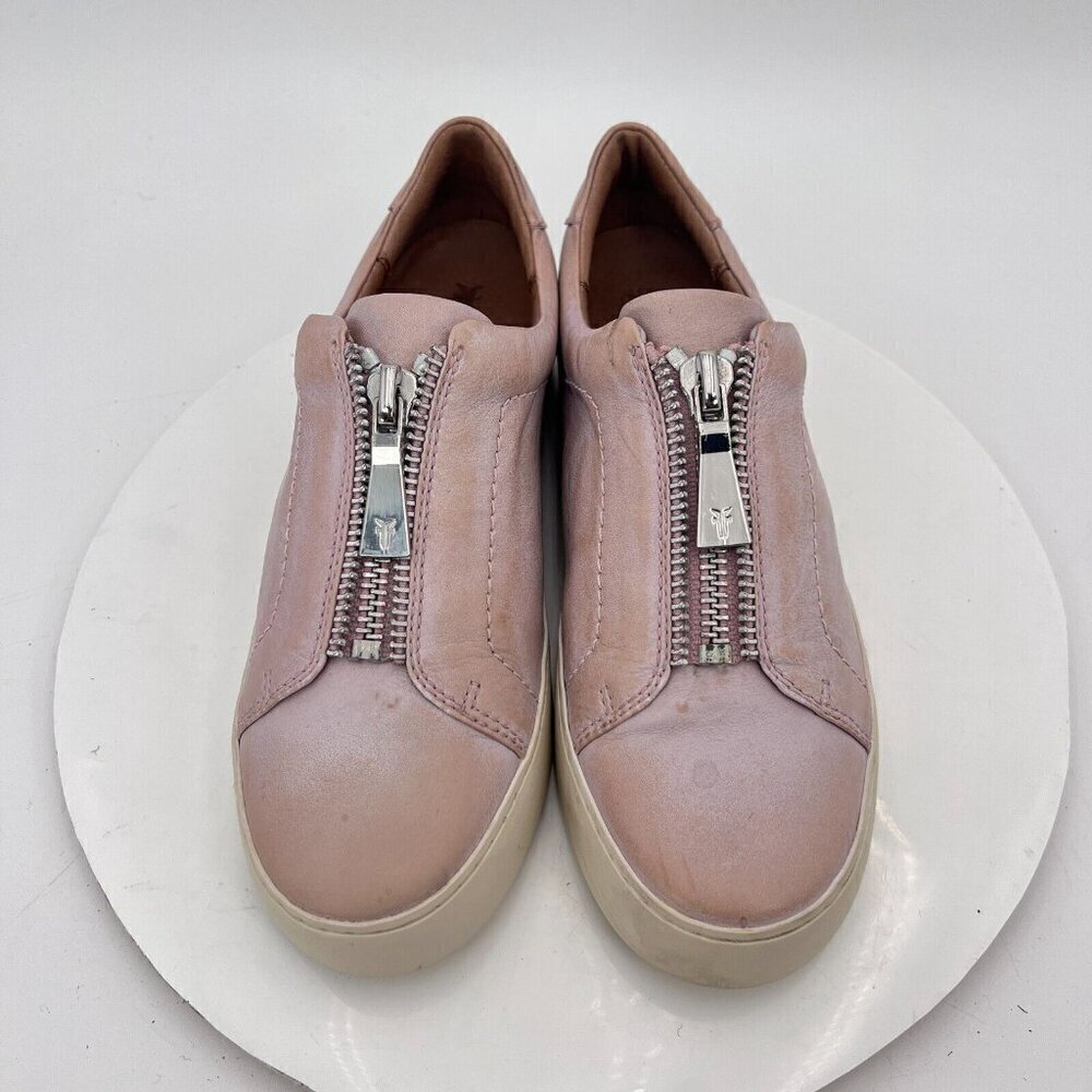 Frye Rebel Lena Zip Women Size 8M Pink Soft Leather Front Zip Casual Shoes - Picture 3 of 12